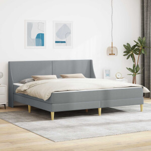 vidaXL Bedframe met matras Lichtgrijs 200 x 200 cm Polyester