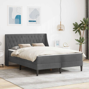 vidaXL Bedframe met matras met matras met hoofdeinde Fluweel