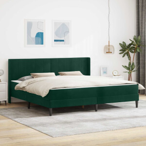 vidaXL Bedframe met matras Donkergroen 180 x 200 cm Fluweel