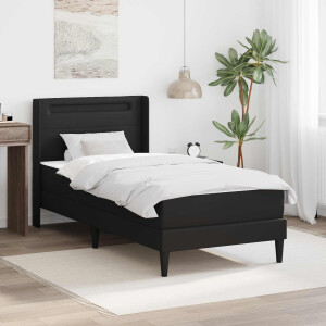 vidaXL Bedframe met matras Zwart 80 x 200 cm Kunstleer
