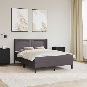 vidaXL Bedframe met matras Grijs 120 x 200 cm Kunstleer