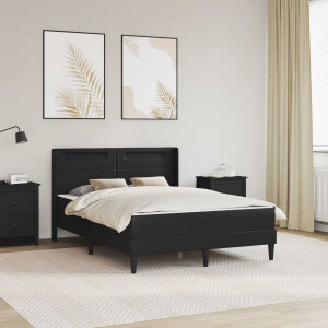 vidaXL Bedframe met matras Zwart 160 x 200 cm Kunstleer