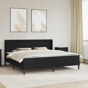 vidaXL Bedframe met matras Zwart 200 x 200 cm Kunstleer