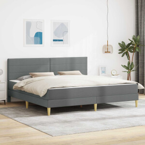 vidaXL Bedframe Donkergrijs 200 x 200 cm Polyester