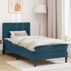 vidaXL Bedframe met matras met hoofdeinde Blauw 80 x 200 cm Fluweel