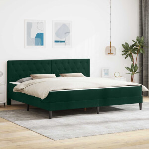 vidaXL Bedframe met matras Donkergroen 180 x 200 cm Fluweel