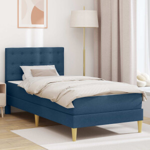 vidaXL Bedframe met matras met hoofdeinde Blauw 100 x 200 cm Stof