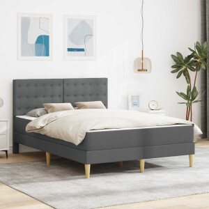 vidaXL Bedframe met matras Donkergrijs 160 x 200 cm Stof