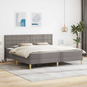 vidaXL Bedframe met matras met hoofdeinde Taupe 180 x 200 cm Stof