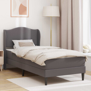 vidaXL Bedframe met hoofdeinde Grijs 80 x 200 cm Kunstleer