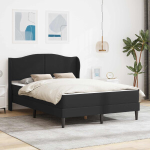 vidaXL Bedframe met hoofdeinde Zwart 160 x 200 cm Kunstleer