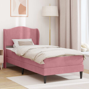 vidaXL Bedframe met hoofdeinde Roze 90 x 200 cm Fluweel