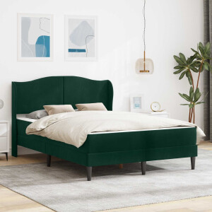 vidaXL Bedframe met hoofdeinde 2 pcs Donkergroen 120 x 190 cm Fluweel