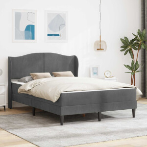 vidaXL Bedframe met hoofdeinde Donkergrijs 160 x 200 cm Fluweel