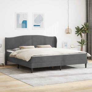 vidaXL Bedframe met hoofdeinde Donkergrijs 180 x 200 cm Fluweel