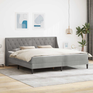 vidaXL Bedframe met matras Lichtgrijs 180 x 200 cm Fluweel