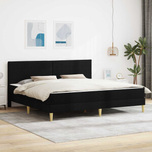 vidaXL Bedframe met matras met hoofdeinde Zwart 180 x 200 cm Stof