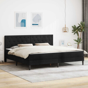 vidaXL Bedframe met matras met hoofdeinde Zwart 180 x 200 cm Fluweel
