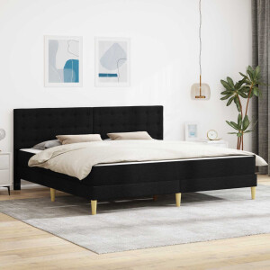 vidaXL Bedframe met matras met hoofdeinde Zwart 180 x 200 cm Stof