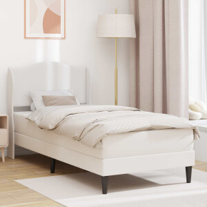 vidaXL Bedframe met hoofdeinde Wit 90 x 190 cm Kunstleer