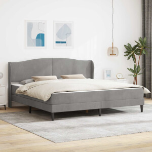 vidaXL Bedframe met hoofdeinde Lichtgrijs 180 x 200 cm Fluweel