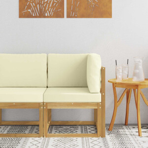 vidaXL Buiten Hoek Sofa Massief Acaciahout Wit