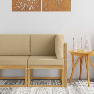 vidaXL Buiten Hoek Sofa Massief Acaciahout Wit