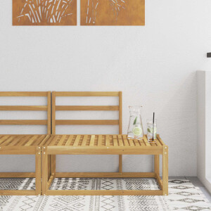 vidaXL Buiten Eind Sofa Wit 91 x 63 x 73 cm Massief Acaciahout
