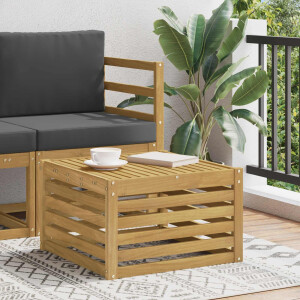 vidaXL Buiten Tafel Massief Acaciahout Wit 59 x 59 x 37 cm