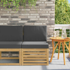 vidaXL Buiten Midden Sofa Massief Acaciahout Wit