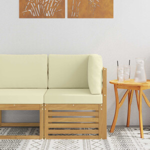 vidaXL Buiten Hoek Sofa Massief Acaciahout Wit