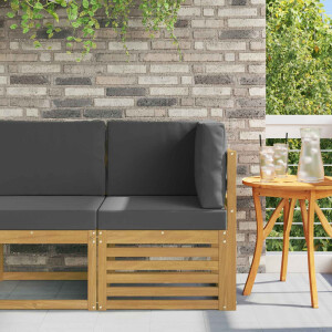 vidaXL Buiten Hoek Sofa Massief Acaciahout Wit