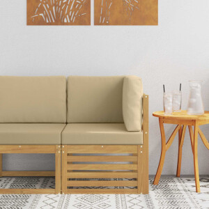 vidaXL Buiten Hoek Sofa Massief Acaciahout Wit