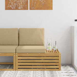 vidaXL Buiten Eindbank Wit 91 x 63 x 73 cm Massief Acaciahout