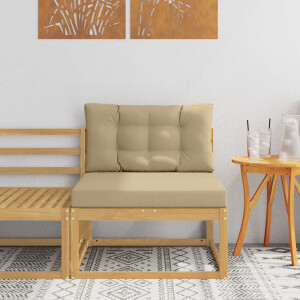 vidaXL Buiten Midden Sofa Polyester Wit