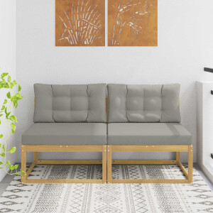 vidaXL 2 Stuk Buiten Midden Sofa Polyester Wit