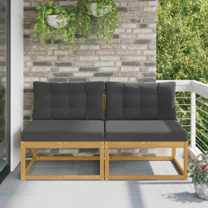 vidaXL 2 Stuk Buiten Midden Sofa Polyester Wit