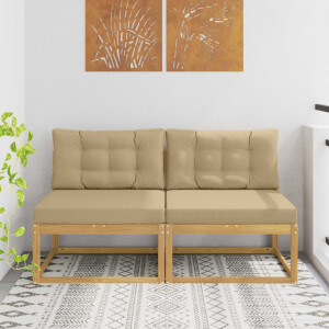 vidaXL 2 Stuk Buiten Midden Sofa Polyester Wit