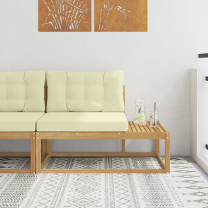 vidaXL Buiten Eind Sofa met kussen Wit 115 x 83 x 73 cm Polyester