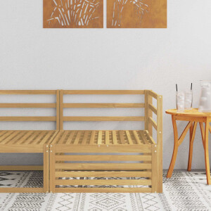 vidaXL Buiten Hoek Sofa Massief Acaciahout Wit 83 x 83 x 73 cm