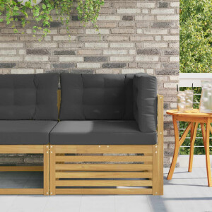 vidaXL Buiten Hoek Sofa Massief Acaciahout Wit