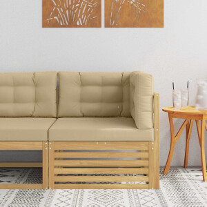 vidaXL Buiten Hoek Sofa Massief Acaciahout Wit