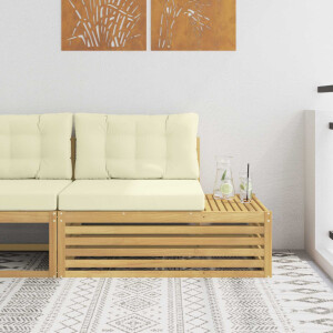vidaXL Buiten Eindbank Wit 115 x 83 x 73 cm Massief Acaciahout