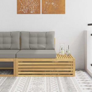vidaXL Buiten Eind Sofa Wit 115 x 83 x 73 cm Massief Acaciahout