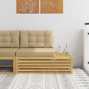 vidaXL Buiten Eind Sofa Wit 115 x 83 x 73 cm Massief Acaciahout