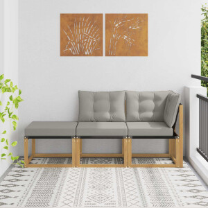 vidaXL Sectie Sofa Eenheden met kussen 3 Stuk Wit