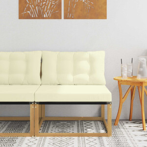 vidaXL Buiten Midden Sofa met kussen Wit 79 x 83 x 73 cm staal