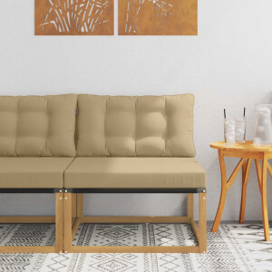vidaXL Buiten Midden Sofa met kussen Wit 79 x 83 x 73 cm staal
