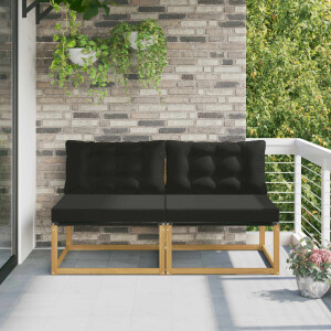 vidaXL Buiten Midden Sofa Massief Acaciahout en Textilene Wit