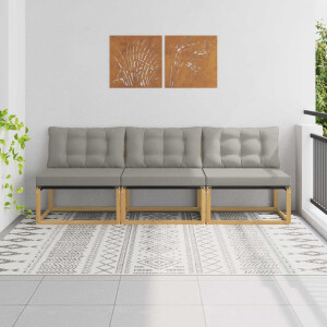 vidaXL Buiten Midden Sofa Massief Acaciahout en Textilene Wit